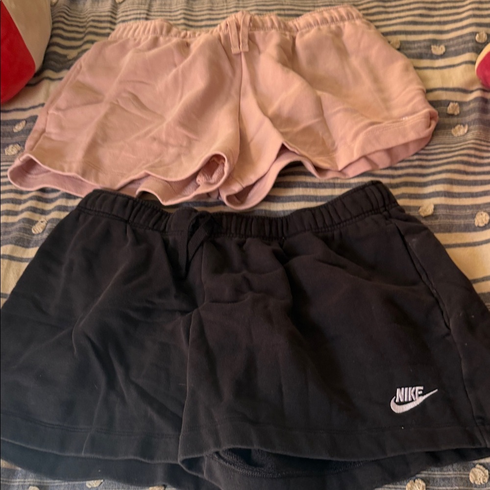 Nike Women's Athletic Shorts in Black and Soft Pink